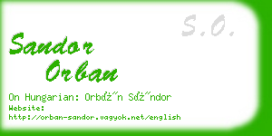 sandor orban business card